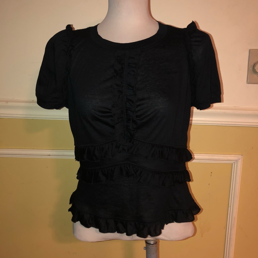 Louis Vuitton Black Ruffled Shirt
